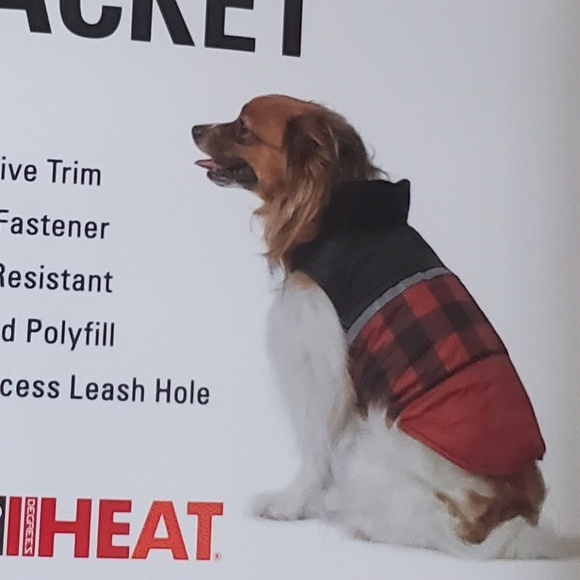 32 Degrees Dog Jacket New Size Medium M Black and Red Plaid - Picture 2 of 8